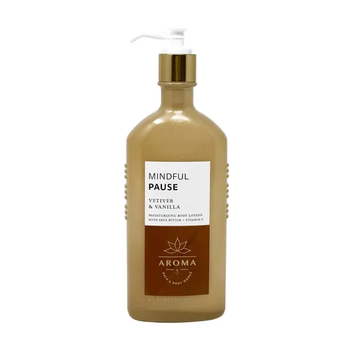 Vista 3 de Bath & Body Works Aroma Mindful Pause VETIVER & VAINILLA - Paquete económico de 3 piezas - Crema corporal - Gel de baño + espuma - Loción corporal