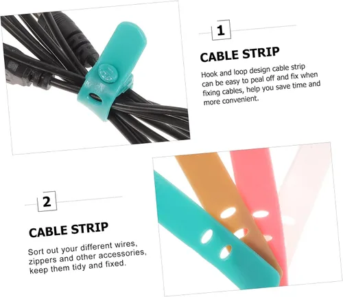 Vista 6 de Organizador de cables de silicona para auriculares y cables USB, banda de amarre suave para almacenamiento, solución de gestión de cables
