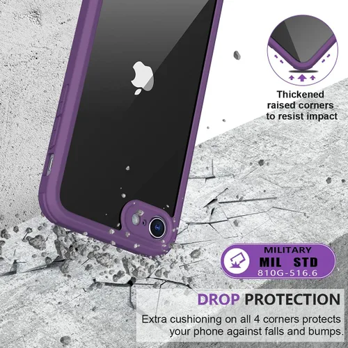 Vista 201 de Miracase Serie de vidrio para iPhone 11 de 6.1 pulgadas, funda protectora de cuerpo completo resistente mejorada con protector de pantalla de vidrio