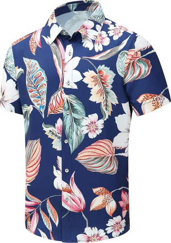 Vista 62 de SheLucki - Camisa hawaiana para hombre, unisex, de manga corta, con botones, para la playa y el verano, ropa casual estampada con sombra de palmas