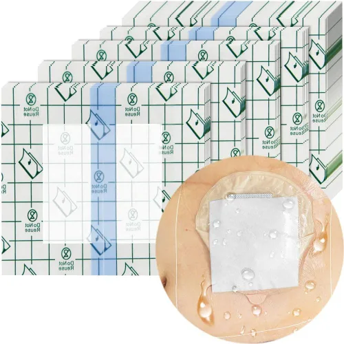 Vista 4 de Funda de ducha impermeable para bolsa de ostomía, 30 piezas de película protectora de baño de estoma, vendaje adhesivo (3.93 x 4.72 pulgadas)