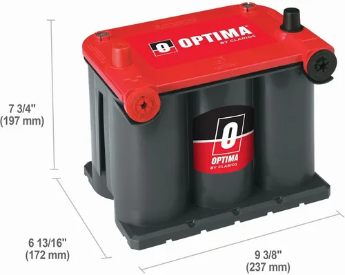 Vista 2 de Batería de arranque Optima 8022-091 75/25 tapa roja