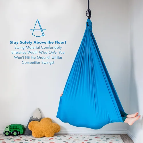 Vista 8 de Harkla Columpio sensorial para niños y adultos, soporta 300 libras, columpio sensorial para interiores y exteriores para un efecto calmante similar