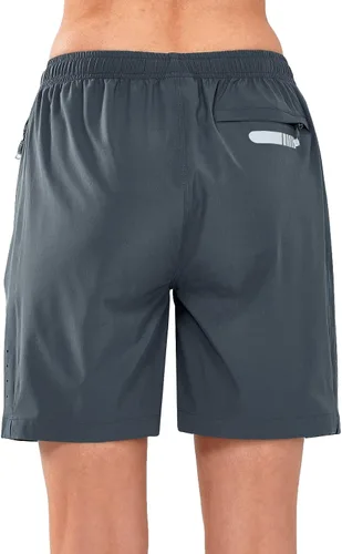 Vista 45 de NORTHYARD Pantalones cortos deportivos de senderismo para mujer, de secado rápido, ligeros, para gimnasio, entrenamiento, con 3 bolsillos