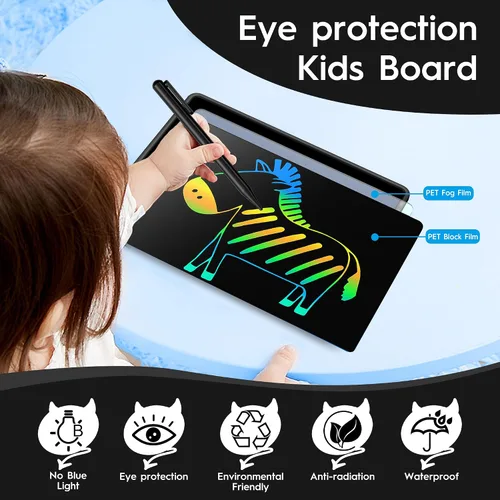 Vista 4 de Tableta de escritura LCD de 15 pulgadas para niños, tablero de dibujo colorido y juguetes educativos, regalos para niñas de 3 a 8 años, tablero