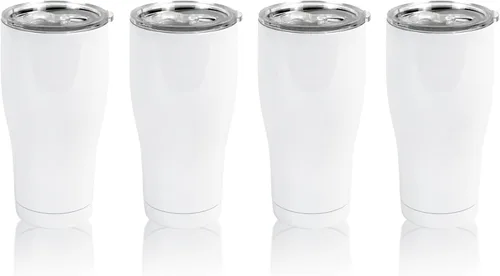 Vista 10 de Vaso de acero inoxidable de 32 onzas con asa y tapa 2 piezas Nuevo Mango Blanco