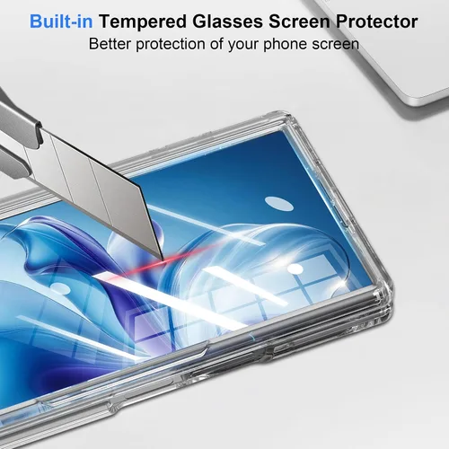 Vista 9 de Funda transparente para Galaxy Z Fold 8 Ultra, protector de bisagra