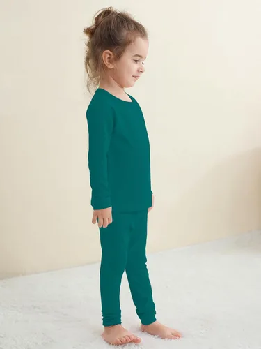 Vista 54 de GUISBY Conjunto de pijama de rayón de bambú para niños y niñas, ajuste cómodo, para uso diario, conjunto de pijama de 2 piezas