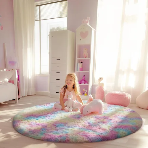 Vista 181 de Ophanie - Alfombras para sala de estar, antideslizante y suave, de felpa grandes y peludas para dormitorio, peludas para niños y niñas, decoración