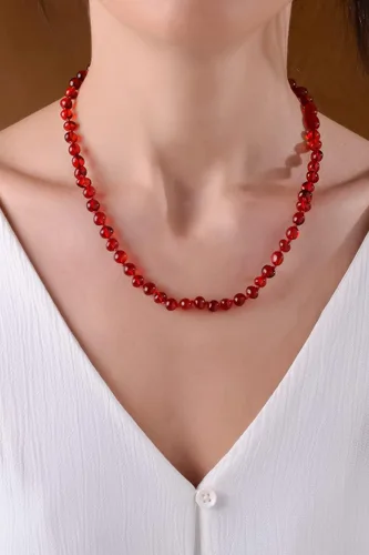 Vista 9 de Amber Necklace for Women - HandMade Baltic Jewelry for Adult - 18 inch - 100% Genuine