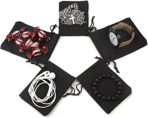 Vista 3 de Juego de bolsas de arpillera con cordón, 5.5 x 4 y 4.8 x 3.5, sacos 20 para regalo pequeño, regalo, regalo, regalo, regalo, fiesta, joyas, bolsita