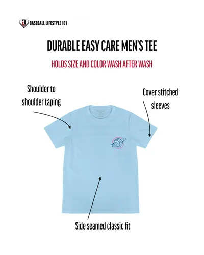Vista 4 de Baseball Lifestyle 101 Camiseta de dona para hombre, color blanco, mezcla suave 60/40, transpirable, camiseta con costuras laterales, tallas