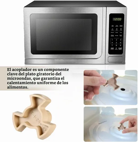 Vista 7 de 2 piezas de acoplador giratorio de microondas, guía de rodillo giratorio para horno de microondas, soporte de guía de rodillo de bandeja de vidrio