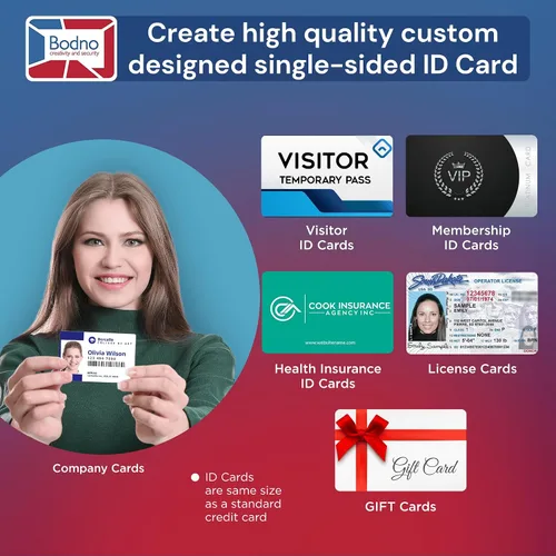 Vista 3 de Bodno Magicard 300 Impresora de tarjetas de identificación de una sola cara y suministros completos Software de identificación de paquete - Edición
