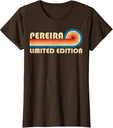 Vista 17 de PEREIRA - Camiseta vintage con apellido retro de los años 80 y 90, Negro