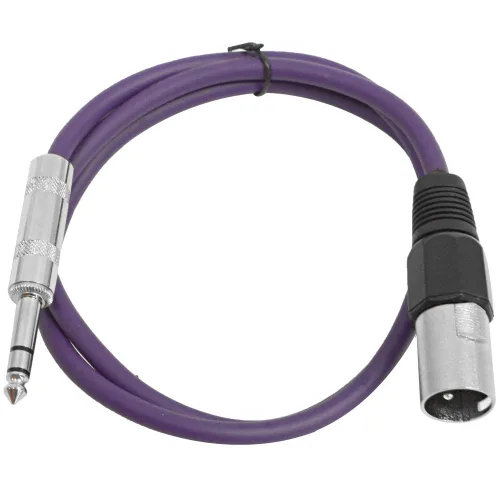 Vista 21 de Seismic Audio - SATRXL-M2 - Cable de conexión XLR verde de 2 pies macho a 1/4" TRS