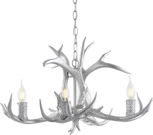 Vista 17 de JONATHAN Y JYL6301A Eldora - Candelabro LED ajustable de resina con asta de 26 pulgadas, 4 luces, glamour, rústico, cabaña, transicional, regulable