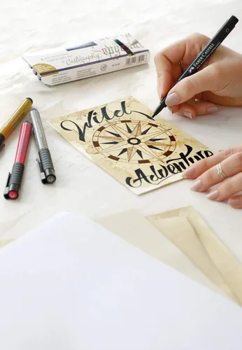 Vista 2 de Faber-Castell Pitt, pluma artística de arte y gráfico, caligrafía, tinta india, gris cálido, bolígrafo de un solo pitt, para arte, manualidades