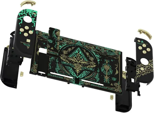Vista 4 de eXtremeRate Botones de carcasa de repuesto para Nintendo Switch, placa trasera para consola de interruptores, carcasa con botones de juego completo