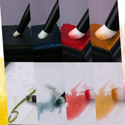 Vista 4 de UNIMEIX Mini Pinceles de Mezcla para Hacer Tarjetas, Juego de Pintura en Miniatura Seca Mezclador de Fondo Pinceles de Pintura Pequeños Detallados