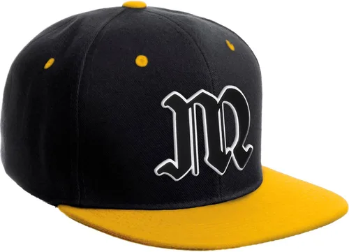 Vista 1384 de Daxton Gorra clásica con visera de billete plano con letras del alfabeto inglés antiguo de la A a la Z