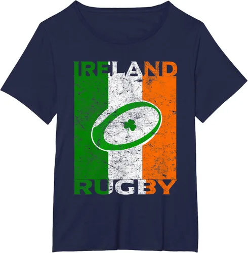 Vista 18 de Camiseta de rugby irlandés con la bandera de Irlanda, regalo vintage Negro
