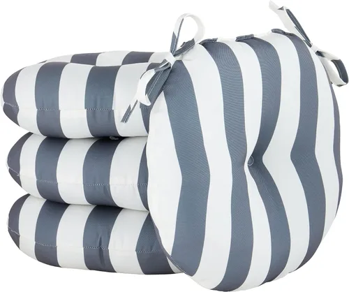 Vista 19 de Greendale Home Fashions Cojín redondo para asiento bistro de 15 pulgadas, 2 unidades (paquete de 1), Adobe Stripe
