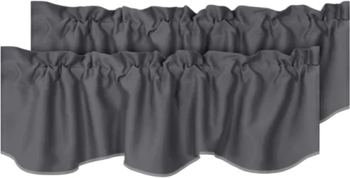 Vista 40 de H.VERSAILTEX - Cenefa de cortina opaca para ventanas de cocina, sala de estar/baño, para protección de la privacidad y decoración, con bolsillo