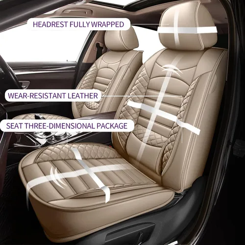 Vista 4 de 2 Fundas Protectoras para Asientos Delanteros para Hyundai Tucson 2010-2025 2026: De Cuero Sintético, Suave, Cómodo, Duradero, Impermeable