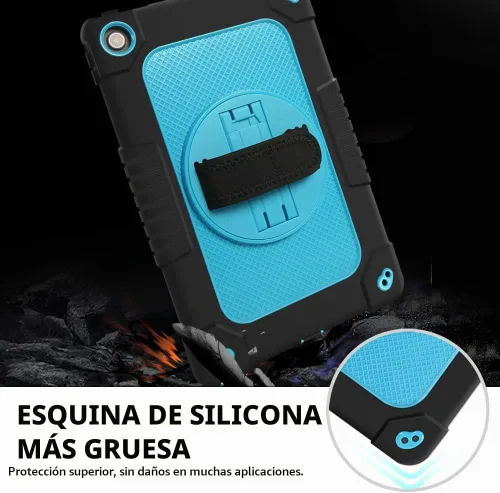Vista 3 de Mignova - Funda para tablet Lenovo M10 Plus de 3ª generación 2022 con función atril giratoria incorporada, correa de hombro, correa de mano, híbrida