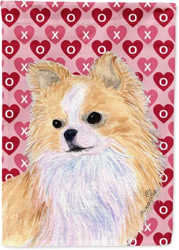 Vista 35 de Caroline's Treasures SS4484GF Bandera de jardín con diseño de bulldog inglés y corazones para el Día de San Valentín, bandera decorativa para patio