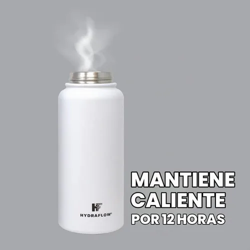 Vista 6 de Hydraflow Hybrid - Botella de agua de triple pared aislada al vacío con tapa de boca ancha (34 onzas, negro polvo) termos de metal de acero