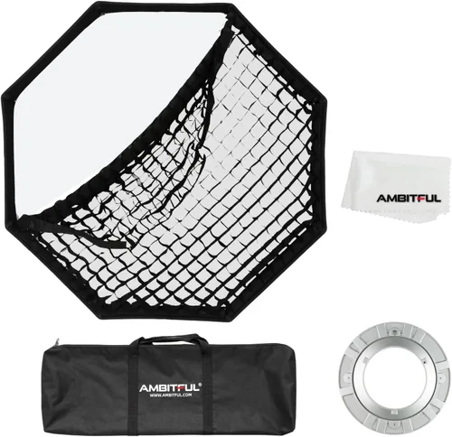 Vista 14 de AMBITFUL FW22x90 - Caja de luz rectangular de 8.7 x 35.4 in/9 x 35 pulgadas con rejilla de nido de abeja, caja de luz rectangular para flash