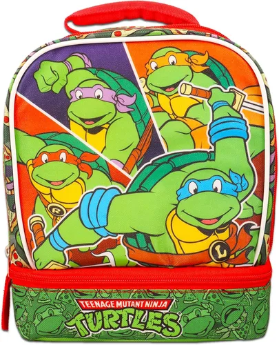 Vista 2 de Teenage Mutant Ninja Juego de lonchera de tortugas para niños, paquete con lonchera TMNT, botella de agua, calcomanías, más Fiambrera para niños
