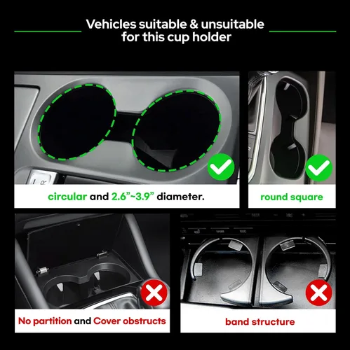 Vista 4 de Expansor triple de portavasos para automóvil con bandeja acoplable, base ajustable y para botellas grandes