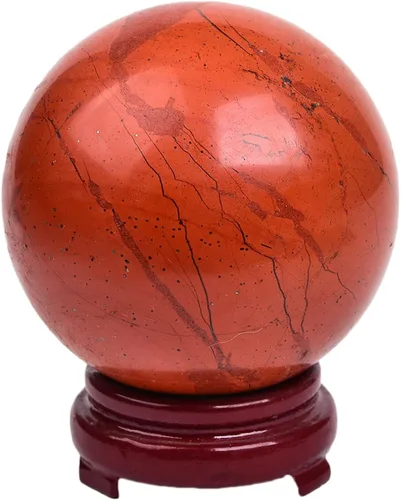 Vista 109 de JIC Gem Piedra Natural de Jaspe Africano Cristal de Curación Esfera Adivinación Bola de Piedra Preciosa, Feng Shui Reiki Aura Decoración
