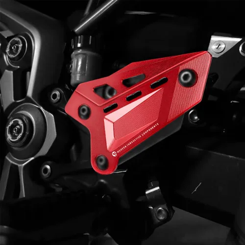 Vista 2 de Modeer Para Z900 2018-2023 Z900SE 2022-2023 Motocicleta CNC Reposapiés Protector de pedal Peg Heel Plates Protector Protector Z900 Z 900se Rojo-Negro