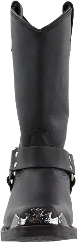 Vista 5 de Dingo Mens Chopper Square Toe Casual Botas Mid Calf - Negro