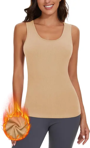 Vista 15 de WOWENY Thermal Tank Top for Women Fleece Thermal Camisole Base Layer Shirt Sin mangas Baby Blue