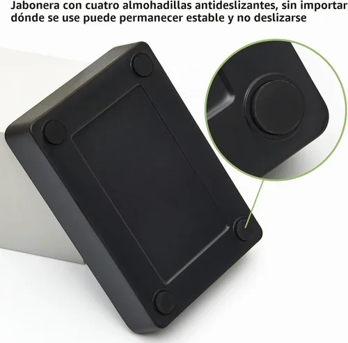 Vista 5 de Jaboneras de bambú para ducha con drenaje de madera para jabonera de baño, fácil de limpiar, duraderas y con almohadillas antideslizantes