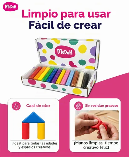 Vista 7 de Arcilla de modelado de 12 colores que no se seca, cada una de 1.76