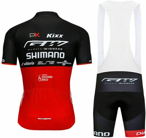 Vista 2 de Conjunto de ropa de ciclismo para hombre, de manga corta, con pantalones cortos acolchados 4D