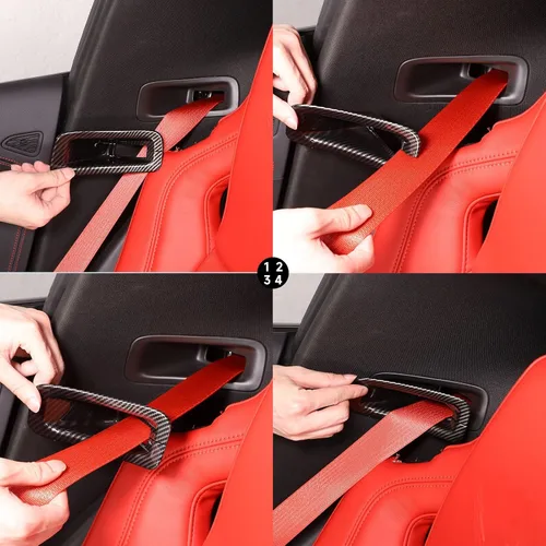 Vista 5 de TOYCIDFG Marco de guía para cinturón de seguridad para asiento de automóvil, compatible con Chevrolet Corvette C8 2020-2025, accesorios