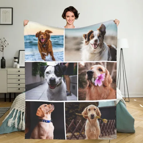Vista 14 de Manta personalizada con texto de fotos, manta personalizada con mis propias fotos, manta conmemorativa personalizada para madres para mamá, papá