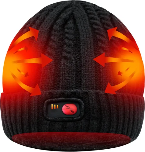 Vista 13 de Svpro Gorro con calefacción a batería - Gorro de invierno cálido recargable