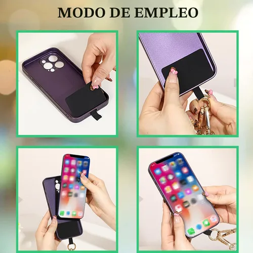 Vista 8 de Soporte cruzado para teléfono para mujer, nueva correa de teléfono con bolsa con cremallera, correa cruzada ajustable