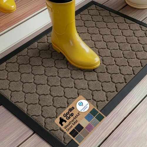 Vista 130 de Gorilla Grip - Tapete WeatherMax todo terreno 100% impermeable, caucho natural, resistente a manchas y decoloración, interior y exterior, fácil