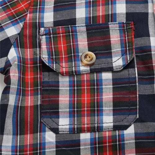 Vista 5 de MYGBCPJS Conjunto de 3 piezas para niño camisa a cuadros camiseta tirantes