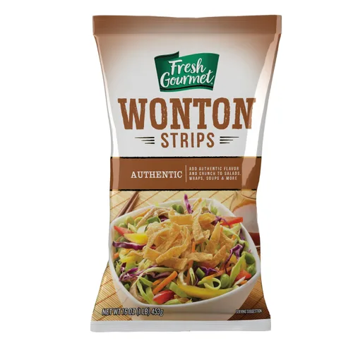 Vista 9 de Fresh Gourmet Asian Fusion Crunch - Bolsa de 3.5 onzas, individual Wonton de ajo y jengibre, cebollas crujientes, almendras en rodajas Ensaladas