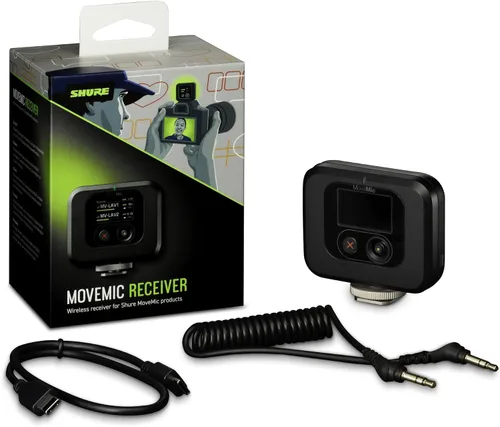 Vista 3 de Shure Receptor MoveMic - Receptor de cámara montable en zapata fría para micrófonos Lavalier MoveMic, compatible con la mayoría de cámaras DSLR